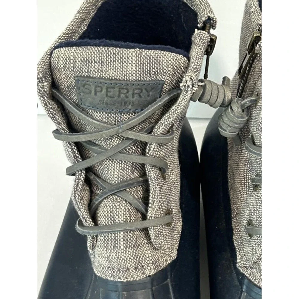 Sperry Womens Saltwater Duck Boots Waterproof Rubber Textured Upper Size 7